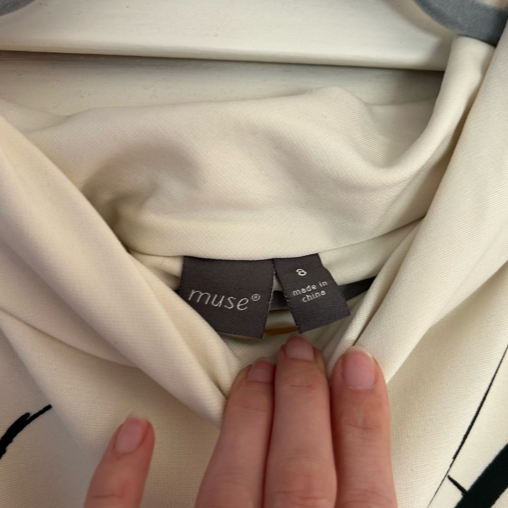 Muse Cream Sleeveless Cowl Neck Dress